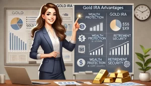 a woman answering what are the benefits of investing in a Gold IRA