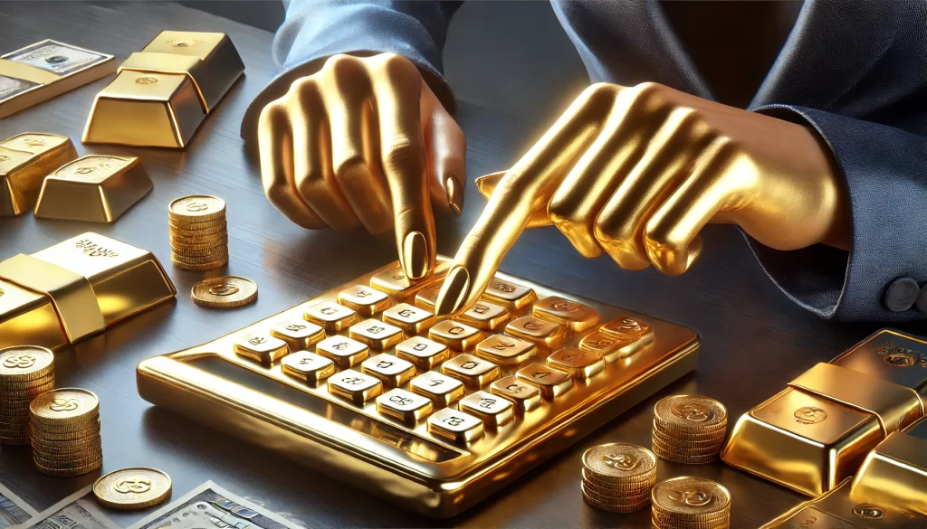 Someone calculating how much should you invest in precious metals